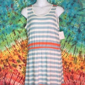 LulaRoe Summer Dress white and blue striped